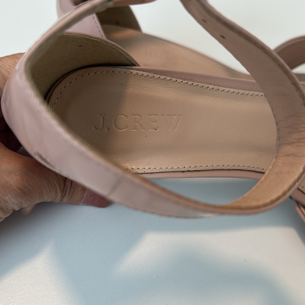 J. crew dusty pink patent leather sandals sz 6.5 - Picture 3 of 9